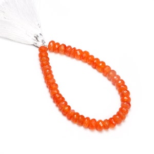 Orange Karneol Facettierte Rondelle Perlen, Karneol Perlen, Karneol Handgemachte Schmuck machen Edelstein Perlen, September Birthstone, SKU1900