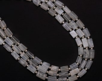 Natural Moonstone Rectangle Beads, Pipe Rectangle Beads, Wholesale Gemstone, 4.5X6MM To 4.5X9MM, Strand Length 16" SKU2676