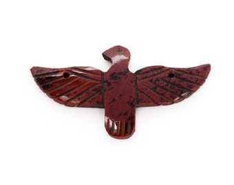 Red Jasper Gemstone Eagle Pendant, Handmade Fancy Eagle Shape Pendant Gemstone Carving (SKU1346)