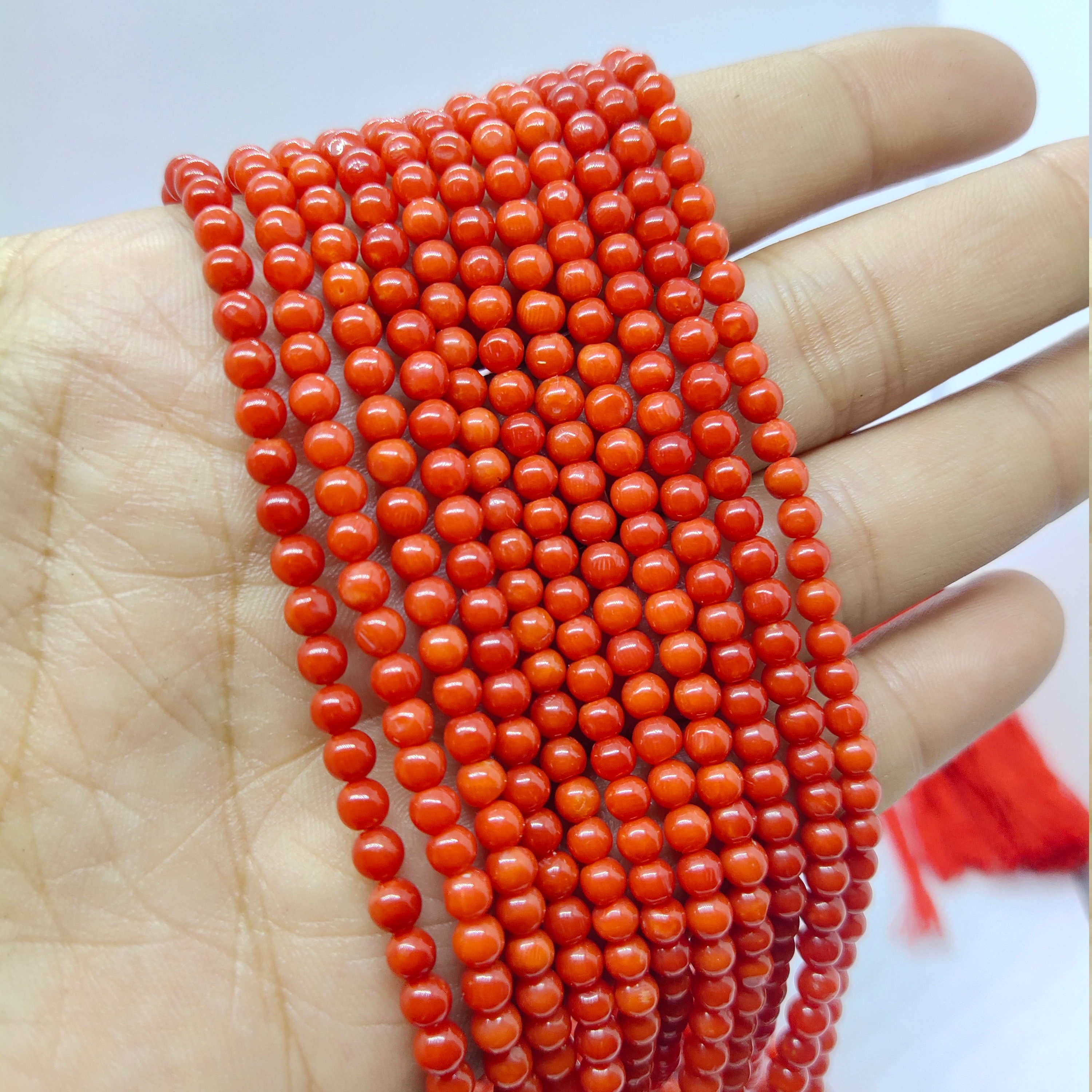 Coral Beads Red Coral Smooth Round Beads 20 Inch Jewelry Making Beads Coral Round Beads 3.5 mm To 4 mm SKU 1477 Red Coral Round Coral Beads Red Coral Smooth Round Beads 20 Inch Jewelry Making Beads Coral Round Beads 3.5 mm To 4 mm SKU 1477 Red Coral Round
