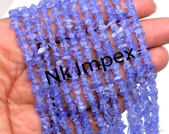 Natural Tanzanite Raw Uncut Chips Beads, 3.5 To 5 mm, 36 Inch Strand, (SKU315)