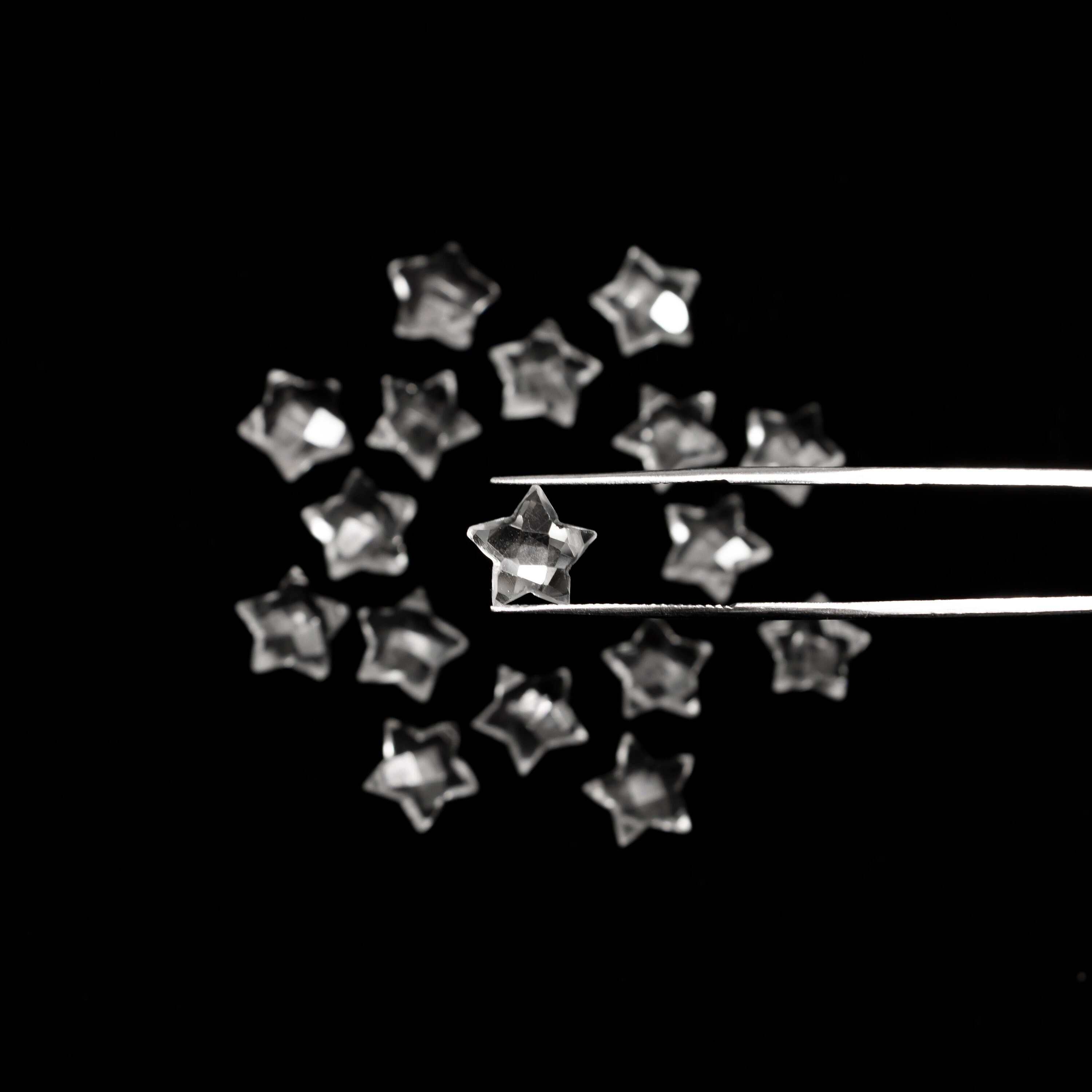 ファセットカットクォーツクリスタルスター：ジュエリー製作用宝石、9