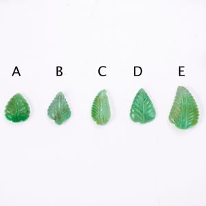 Natural Emerald Carving Leaves Loose Gemstone, Leaf Pendant For Jewelry Making, SKU1890