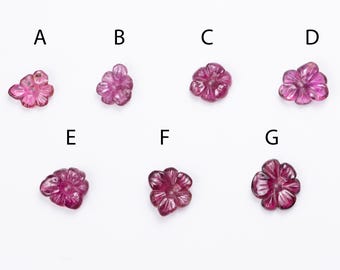 Rubellite Tourmaline Flower Carving, Pink Gemstone, Flowers For Jewelry Making, Fancy Shape Loose, SKU2550