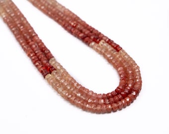 Natural Andesine Labradorite Faceted Beads, 4.5 mm Andesine Gemstone Rondelle Shape Beads, Andesine Beads For Jewelry SKU2703