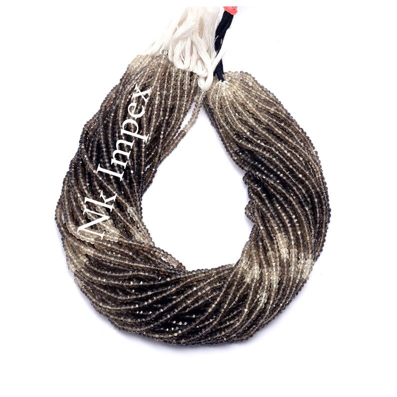 4.5 mm Gift For Her Smoky Quartz Faceted Rondelle Beads 18 Inches Natural Smoky Faceted rondelle Beads Handcrafted Jewelry Beads