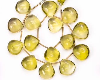 Lemon quartz Gemstone, Briolettes Heart or Pear Shape gemstone, Wholesale gemstone Supplier, SKU 2662