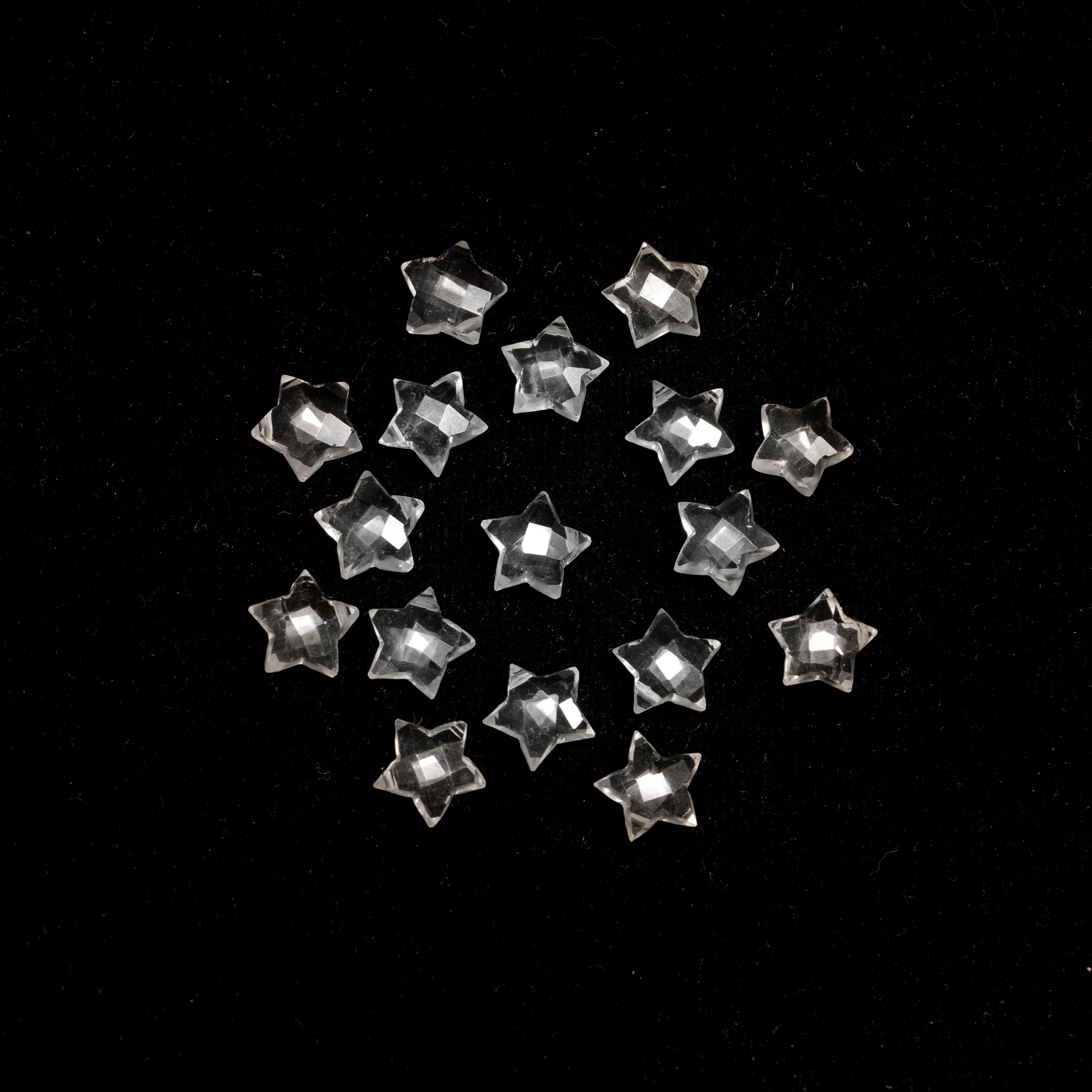 ファセットカットクォーツクリスタルスター：ジュエリー製作用宝石、9