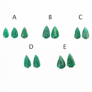 Emerald Leaf Carving Gemstone: Jewelry Making Supplies, AA Quality, SKU2604