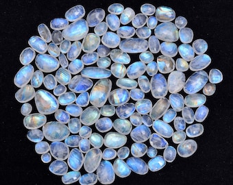 White Rainbow Moonstone Rosecut Slices, Rainbow Rosecut Slices, Rainbow Cabochons, Blue Fire Rainbow Moonstone Slices Uneven, SKU660