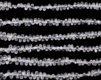Cuentas de topacio blanco natural facetadas, de 2 x 5 a 5 x 8 mm, tira de 17 pulgadas (SKU141)