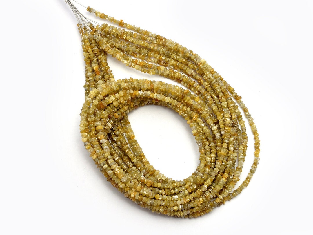 Perles Cubes Diamants Jaunes Bruts - 1,5 à 2,5 Mm - Diamants Naturels Fantaisie - Vrac