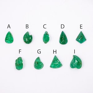 Natural Emerald Pendant Gemstone, Leaf Carving Loose Gemstone, Green Emerald Carved Leaf, Jewelry Making, Jewellery Gemstone, SKU1916