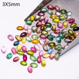 5X3mm Tourmaline Cabochon, Natural Multi Tourmaline Oval cabs, Multi Color Calibrated Loose Gemstone, Wholesale gemstone, SKU2579