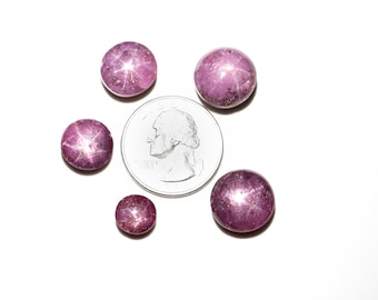 Ruby Calibrated Round Gemstone, 9 to 14.5mm, Star Shade Loose Cabochon For Jewelry Making, SKU2320