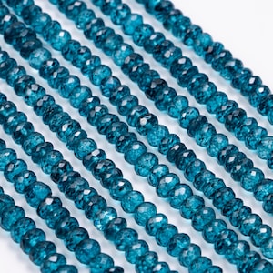 Top Quality London Blue Topaz Faceted Rondelle Beads, Blue Treatment Topaz Beads, Topaz Handmade Jewelry Making, 14 Inches Strand, SKU2591