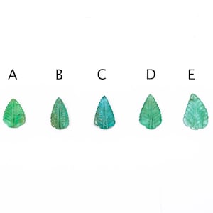 Carved Emerald Leaf Gemstone Pendant: Natural Green Stone, AA Quality, SKU1891