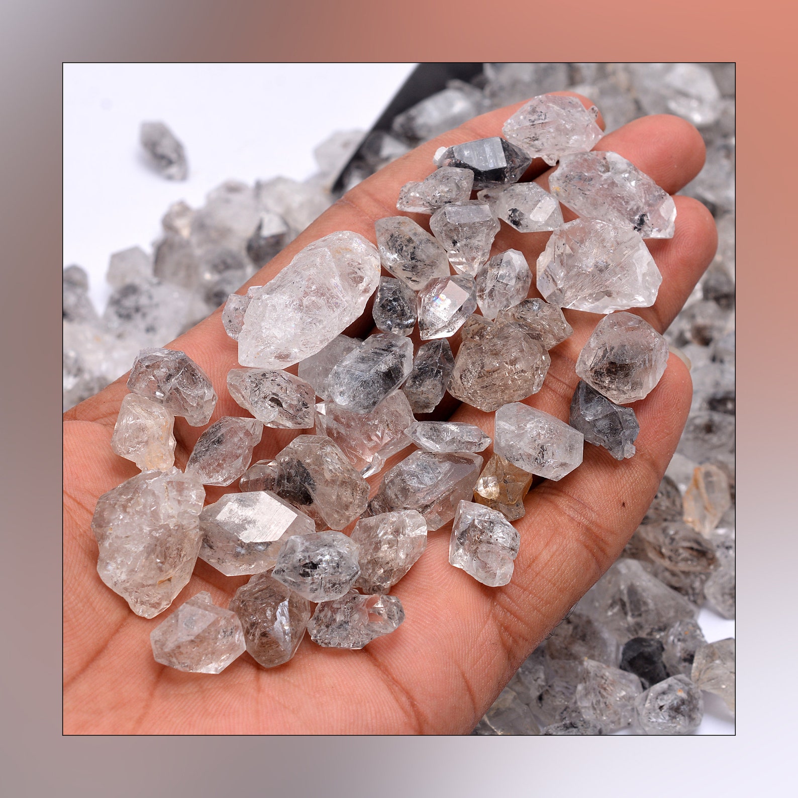 Natural Herkimer Diamond Quartz Raw Herkimer Quartz Stone Etsy