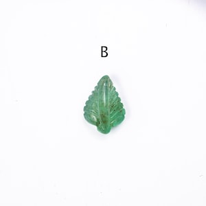 Natural Emerald Carving Leaves Loose Gemstone, Leaf Pendant For Jewelry Making, SKU1890 B - 11x16 mm, 5.6