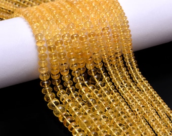 Yellow Aquamarine Smooth Rondelle Beads, 3 mm To 7 mm, Heliodor Rondelle Beads, Yellow Aquamarine Jewelry Making Gemstone Beads, SKU 1263