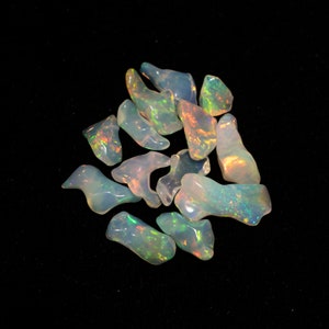 Ethiopian Opal Smooth Unshaped Free Forms, 7x8 mm to 9x15 mm, Opal Organic Free Forms, Unshaped Opal Free Forms, 26 Piece SKU2349