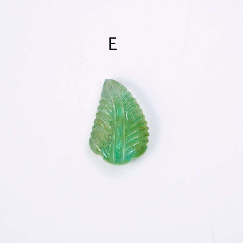 Natural Emerald Carving Leaves Loose Gemstone, Leaf Pendant For Jewelry Making, SKU1890 E - 14.5x21mm, 13.35