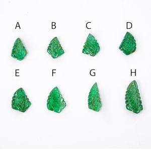 Natural Emerald Leaf Pendant Gemstone, Handmade Green Emerald Carved Leaf, Jewellery Making Natural Stone, Top Quality Gemstone, SKU1915