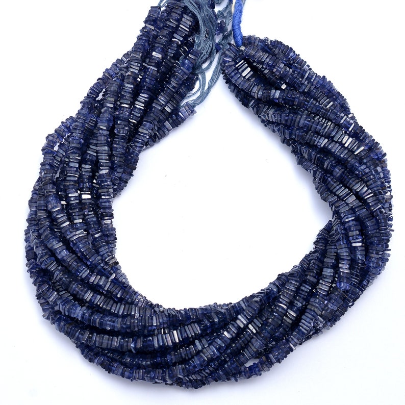 AA Quality Iolite Square Chowki Beads 16.5 Inches SKU No Natural Iolite Handmade Beads 107 6 mm 6 mm 7.5 mm gift for her 5 mm