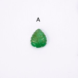 Natural Emerald Carving Leaves Loose Gemstone, Leaf Pendant For Jewelry Making, SKU1890 A - 12x14 mm, 7.1