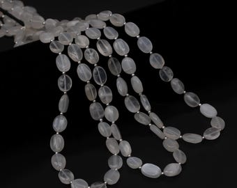 White Moonstone Gemstone, Wholesale gemstone Supplier, Smooth Finish Oval Shape Beads, Oval Size 9X12MM Length 16" SKU2658