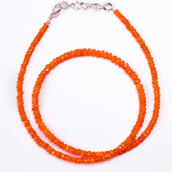 Ethiopian Opal Faceted Rondelle Beaded Necklace, 3 mm To 4.5 mm, Fanta Colour Opal Necklace, Welo Opal Beads Jewelry, 16 Inch Necklace, 214