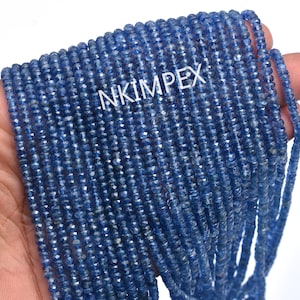 Natural Kyanite Faceted Rondelle Beads, 3 To 4 mm, 16 Inch, (SKU031)