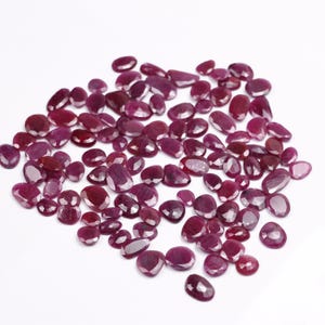 Ruby Rosecut Faceted Slice Loose Gemstone, 8 mm to 14 mm, Ruby Rosecut Slice, Ruby Jewelry Making Gemstone, SKU523 image 4