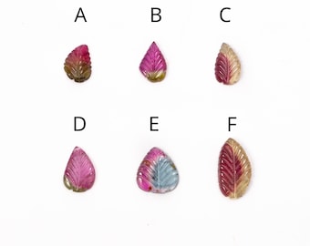 Natural Tourmaline Carving Leaf Gemstone, Colourful Tourmaline Gemstone, Loose Gemstone, Wholesale Gemstone supplier SKU 2664