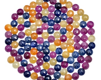Multi-Colour Sapphire Round Loose Gemstone, Faceted 6mm, 8mm, 10mm for Jewellery Making, SKU665