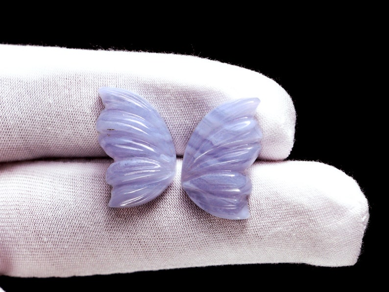 AA Qualité Dentelle Bleue Agate Papillon Sculpture Pierre Précieuse, Dentelle Bleue Agate Pierre Précieuse Sculptée, Dentelle Bleue Agate Fabrication de Bijoux Sculpture, SKU1739 image 9