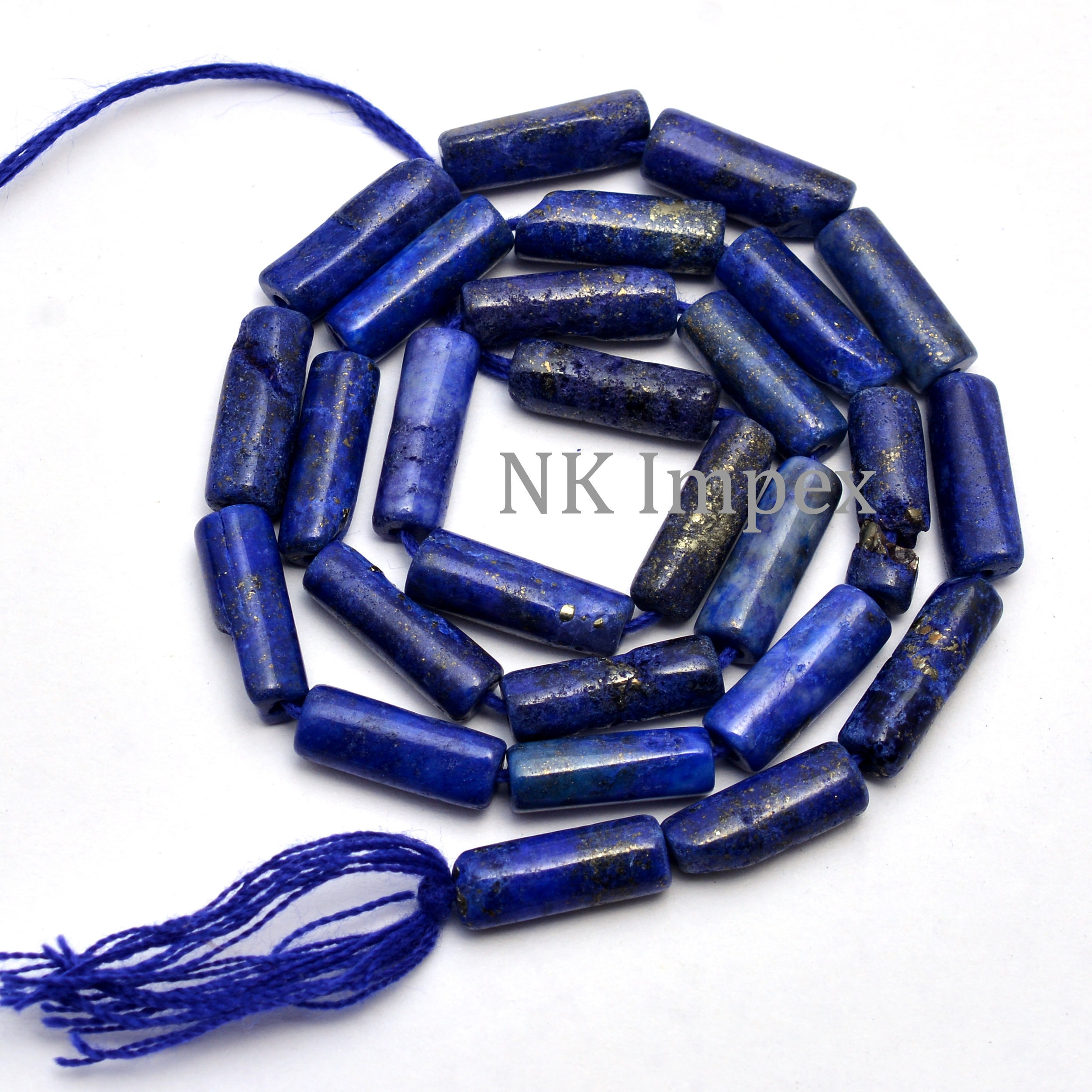 Lapis Lazuli Twist Tube Beads 13 inch 27 pieces – The Bead Traders