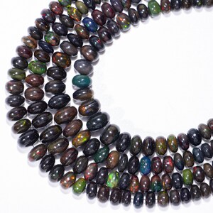 Natural Ethiopian Opal Smooth Rondelle Beads, 5 to 9 mm Beads, DIY Making Jewelry Beads, Wholesale Opal Beads (SKU1529)