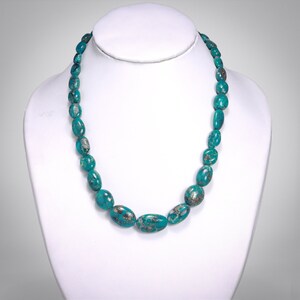 Natural Turquoise Beads Necklace, Unique Gemstone Necklace, (SKU1712)