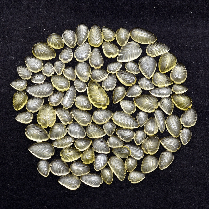 Healing Quartz Carved Leaf Stone For Jewelry