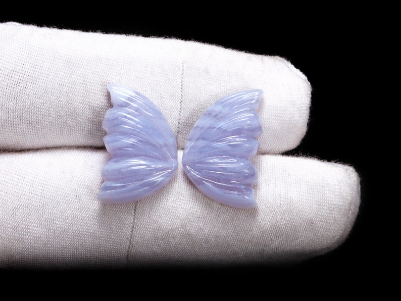 AA Qualité Dentelle Bleue Agate Papillon Sculpture Pierre Précieuse, Dentelle Bleue Agate Pierre Précieuse Sculptée, Dentelle Bleue Agate Fabrication de Bijoux Sculpture, SKU1739 image 5