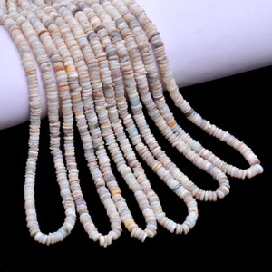 Natural Australian Opal Smooth Heishi Tyre Beads, Dainty Gemstone Beads, (SKU1075)