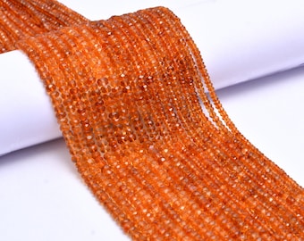 Madeira Citrine Faceted Rondelle Beads, Citrine Handmade Jewelry Making Gemstone Beads, 13 Inch, (SKU1026)