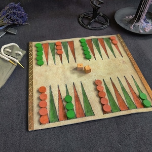 Backgammon, ensemble de jeu du voyageur - design médiéval portable