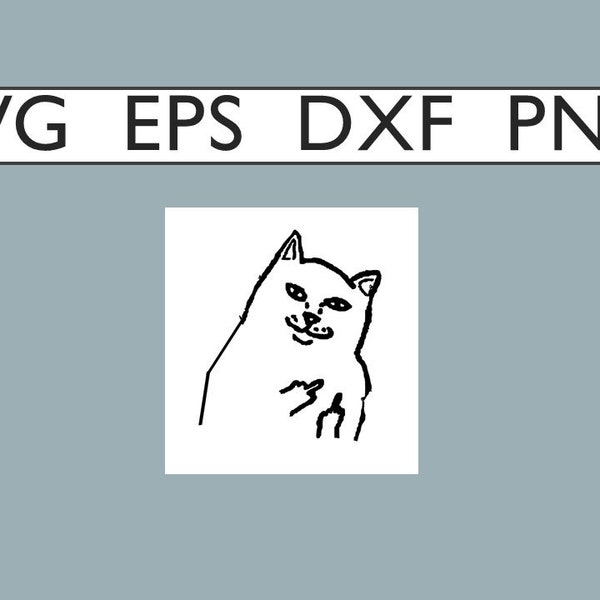 Cat Giving the Bird Finger for vinyl Bundle Set of Files (svg, png, eps, dxf) For Tshirts or Whatever