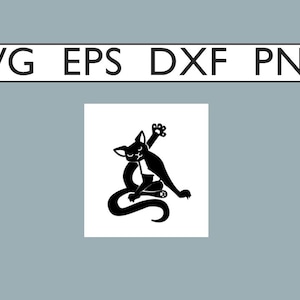 Cat Licking Butt for vinyl or stencil Bundle Set of Files (svg, png, eps, dxf) For Tshirts or Whatever