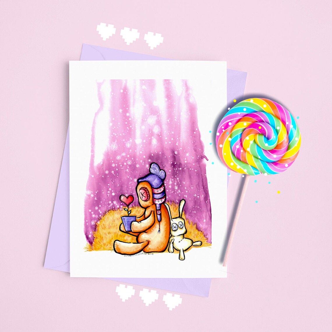 Voodoo Doll Valentine's Day Card Cute Love Keeper Etsy