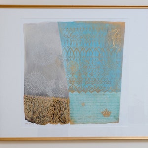 Ornamento astratto su toppe metalliche (senza cornice). stampa professionale. Chay Chen.pittura astratta moderna.