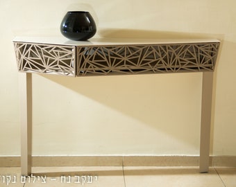 console table- Triangle console with drawer. Chay Chen.