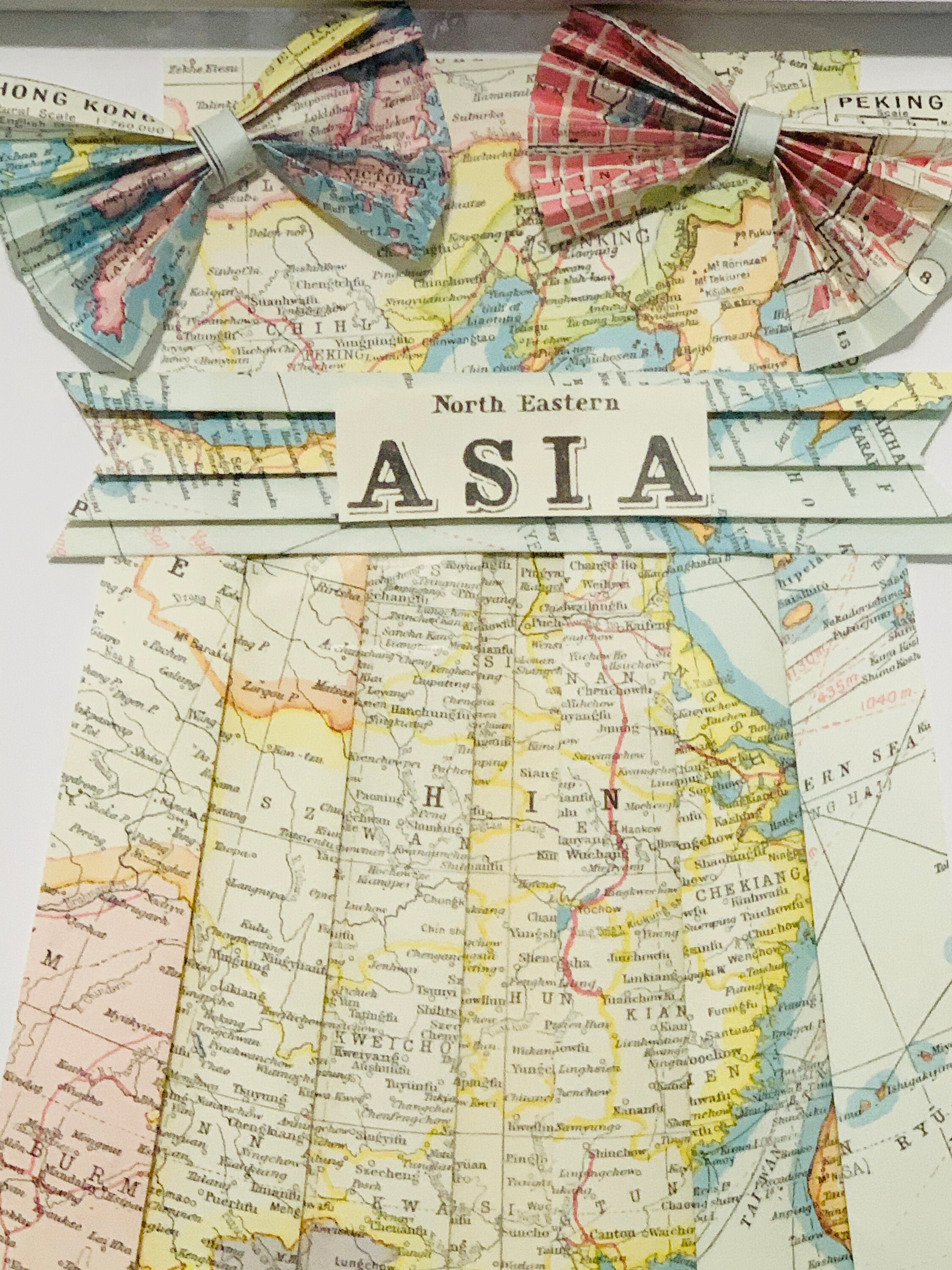 Asia Map Dress Hand Folded Map Origami Dress Picture & Wall Hanging ...